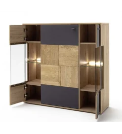 MCA Komoda VALENCIA 124 cm antracytowo naturalna