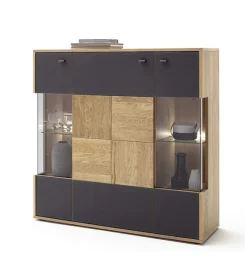MCA Komoda VALENCIA 124 cm antracytowo naturalna
