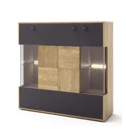 MCA Komoda VALENCIA 124 cm antracytowo naturalna