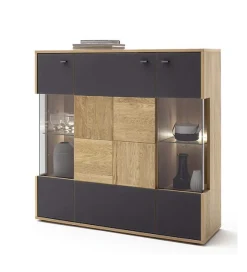 MCA Komoda VALENCIA 124 cm antracytowo naturalna
