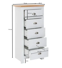WOHNLING, GERMANY Komoda VINCENTE 53 cm biała