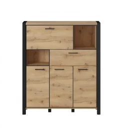 Helvetia Komoda Wysoka AKTIV 112 cm w optyce dąb Taurus