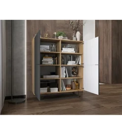 Polski Design ML Komoda wysoka Apollo 113 cm antracytowa