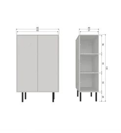 WOOOD Komoda wysoka CADIZ 135 cm drewno sosny mist