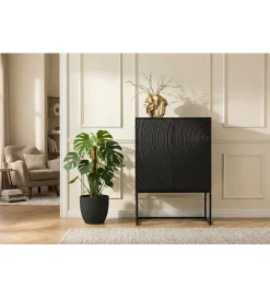Invicta Interior Komoda wysoka 3D ORBIT 120 cm drewno mango czarna