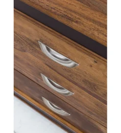 WOHNLING, GERMANY Komoda wysoka 3D ORBIT 120 cm drewno mango brązowa