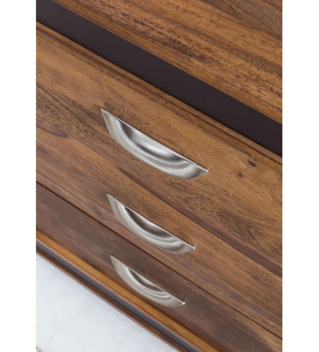 WOHNLING, GERMANY Komoda wysoka 3D ORBIT 120 cm drewno mango brązowa