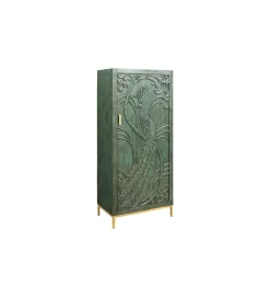 Invicta Interior Komoda wysoka 3D PEACOCK 170 cm drewno mango antyczna zieleń