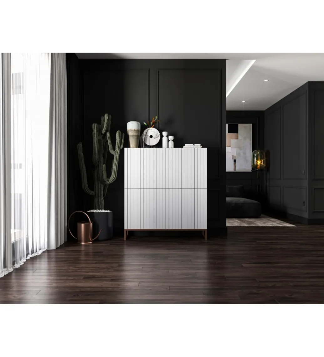 Polski Design ML Komoda wysoka ELPIS 112 cm biała