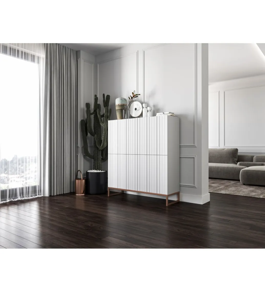 Polski Design ML Komoda wysoka ELPIS 112 cm biała