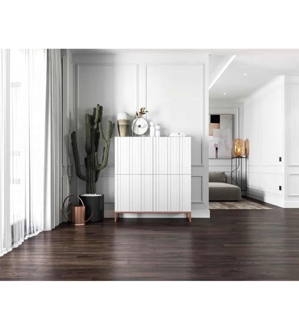 Polski Design ML Komoda wysoka ELPIS 112 cm biała