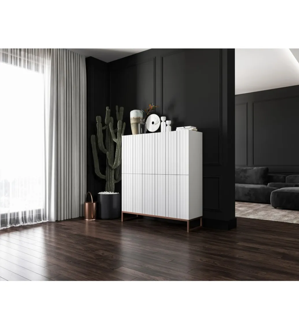 Polski Design ML Komoda wysoka ELPIS 112 cm biała