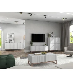 Polski Design ML Komoda wysoka ELPIS 112 cm biała