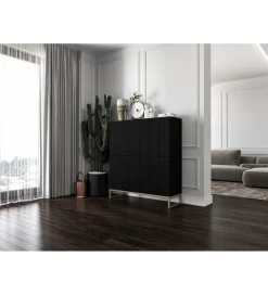 Polski Design ML Komoda wysoka ELPIS 112 cm czarna