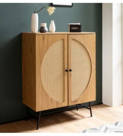 WOHNLING, GERMANY Komoda wysoka FONTA 80 cm w optyce dębu