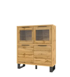 Helvetia Komoda wysoka Halle 120 cm w optyce dąb wotan