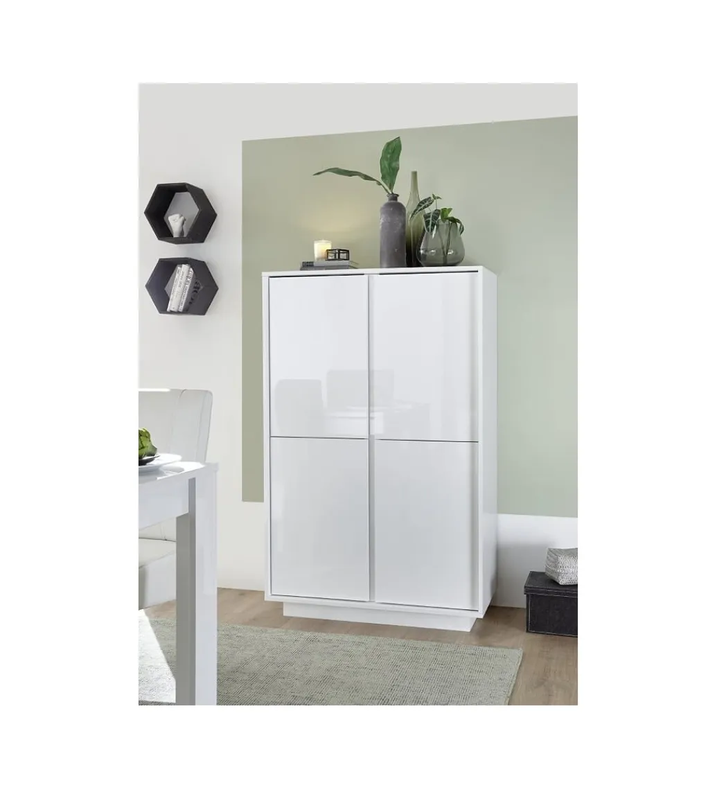 MCA Linia Włoska Komoda wysoka ICEE 92 cm biała