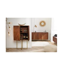 Invicta Interior - przedsprzedaż Komoda wysoka NAGOJA 80 cm drewno mango brąz