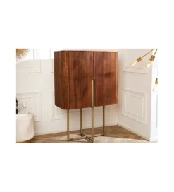 Invicta Interior - przedsprzedaż Komoda wysoka NAGOJA 80 cm drewno mango brąz