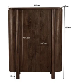 LF-Design Komoda wysoka SALANO 150 cm drewno mango brązowa