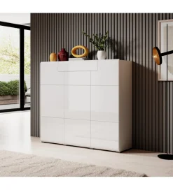 Helvetia Komoda wysoka TOLEDO 147 cm biała