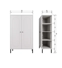 WOOOD Komoda XINA 149 cm zimna szarość