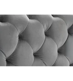 Invicta Interior Łóżko MODERN BAROCK 160 x 200 cm welur szare
