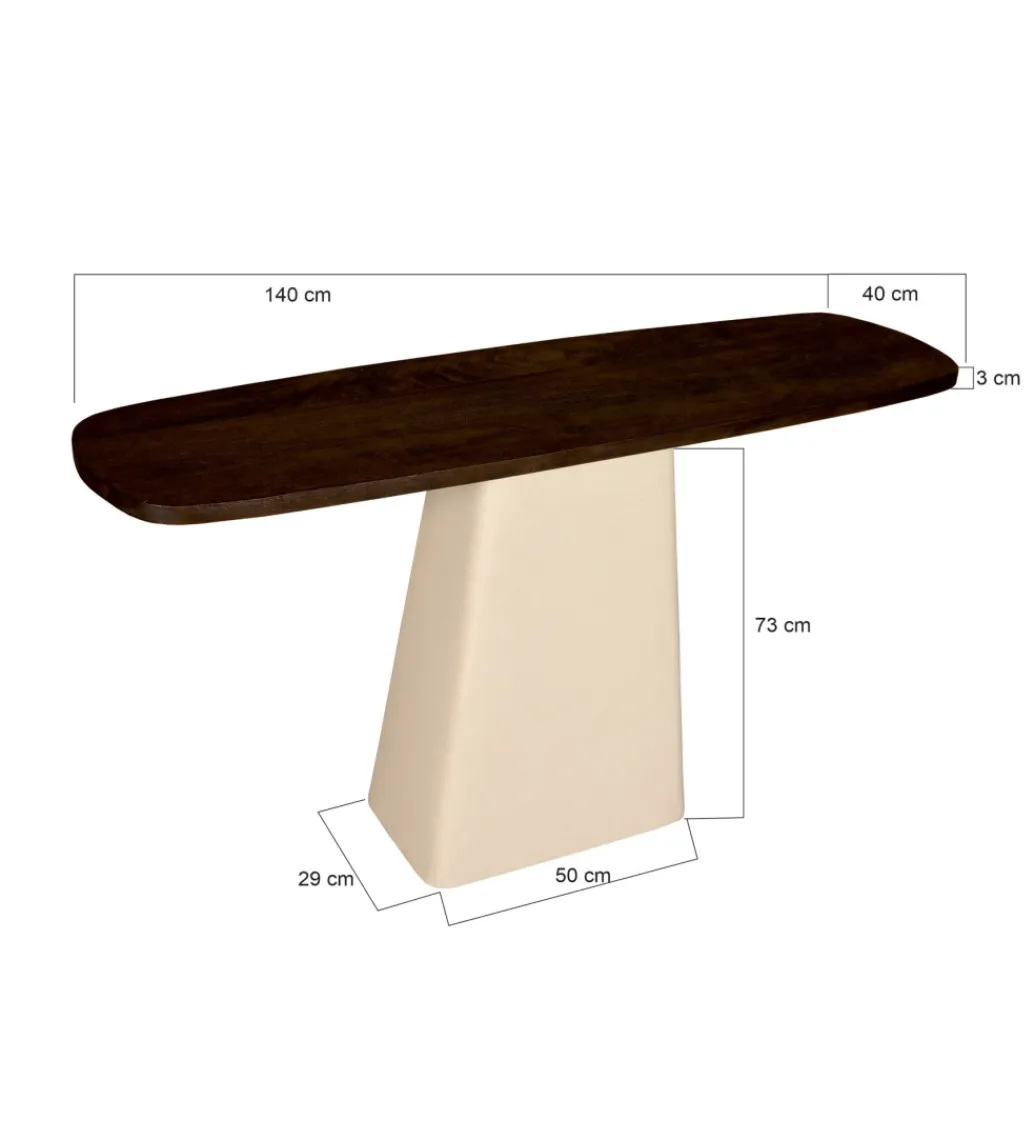 LF-Design Konsola BRIX MARRON 140 cm drewno mango