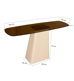 LF-Design Konsola Brix Mylon 140 cm Kość Słoniowa