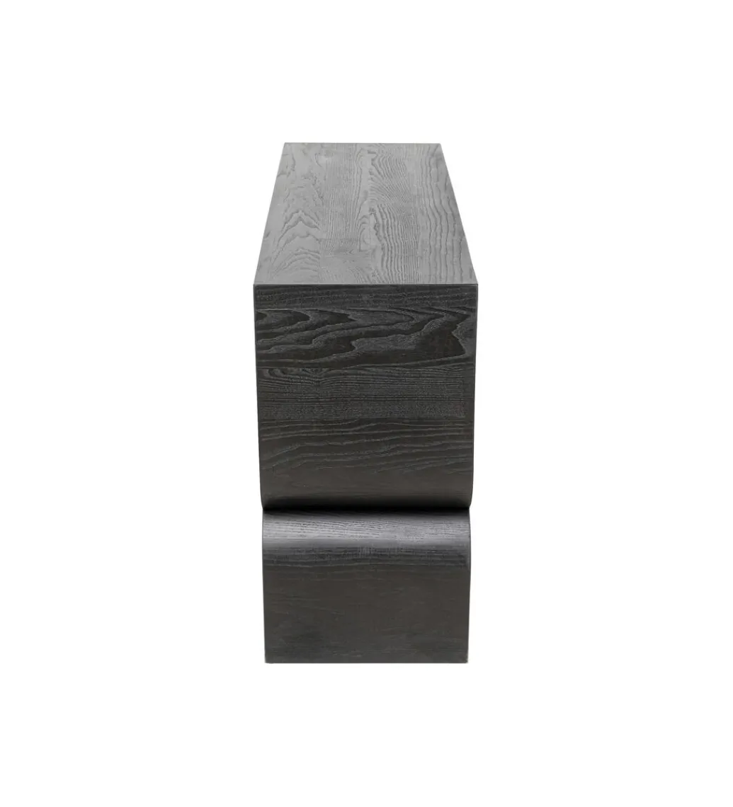 KARE Konsola Curve 120 cm w optyce jesionu czarna