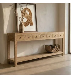 DENZO Konsola ELMANO 240 cm drewno wiązu