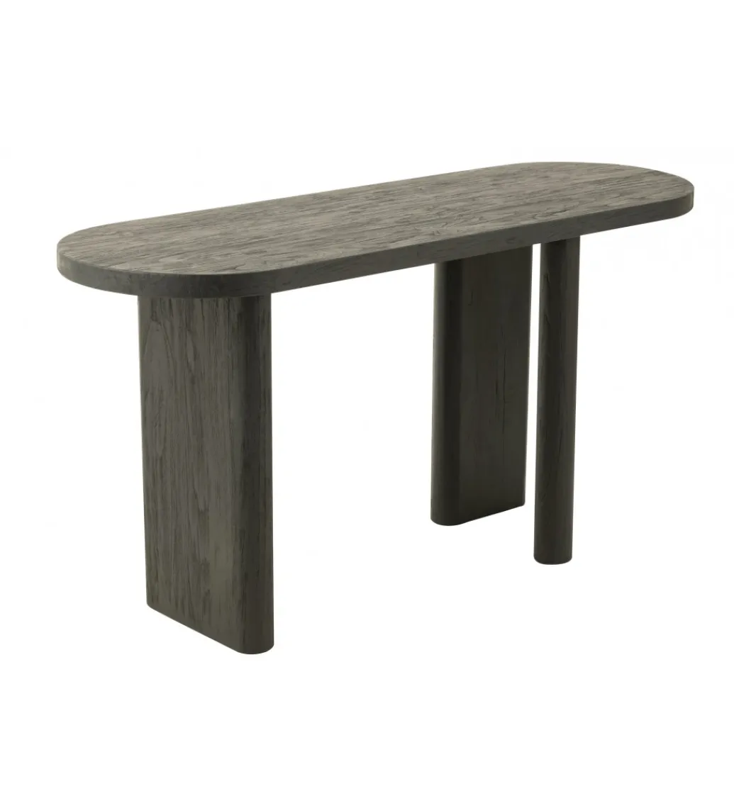 J-Line Konsola LEMONE 150 cm drewno teak czarna