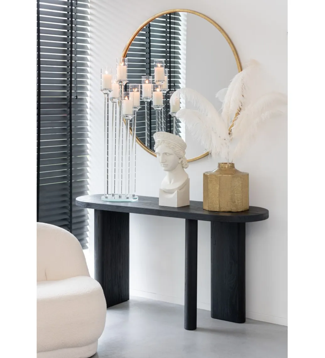 J-Line Konsola LEMONE 150 cm drewno teak czarna