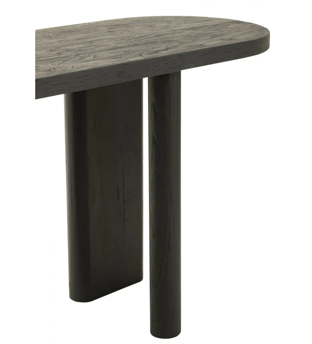 J-Line Konsola LEMONE 150 cm drewno teak czarna