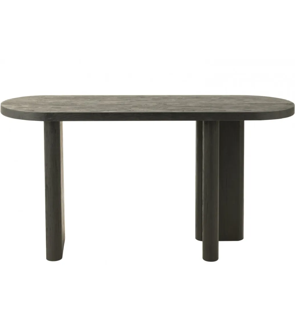 J-Line Konsola LEMONE 150 cm drewno teak czarna