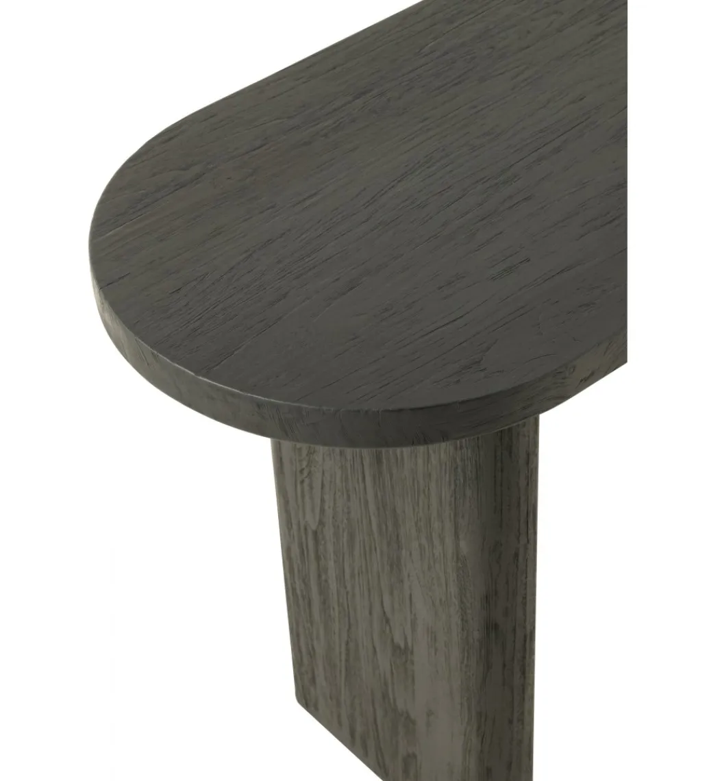 J-Line Konsola LEMONE 150 cm drewno teak czarna