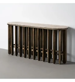 Zona-Design Konsola MARMOLON 160 cm drewno mango marmur