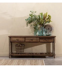 Zona-Design Konsola PERTON 184 cm drewno jodły brązowe