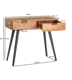 WOHNLING, GERMANY Konsola PRIETO 90 cm drewno akacja