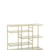 J-Line Konsola RACKYN 120 cm szklana złota