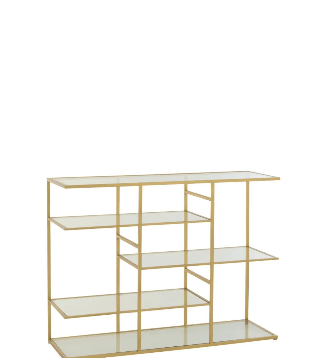 J-Line Konsola RACKYN 120 cm szklana złota