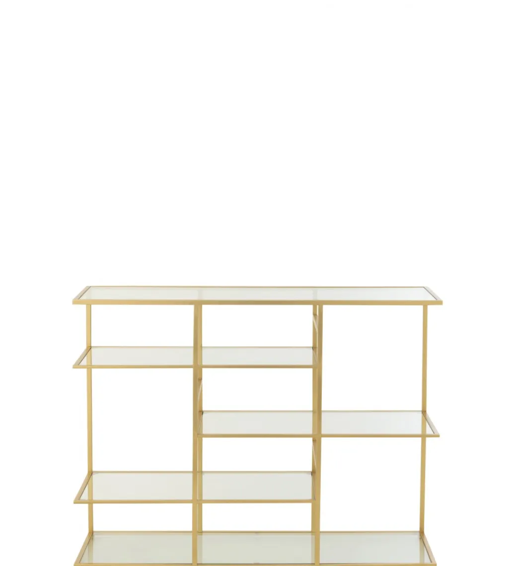 J-Line Konsola RACKYN 120 cm szklana złota