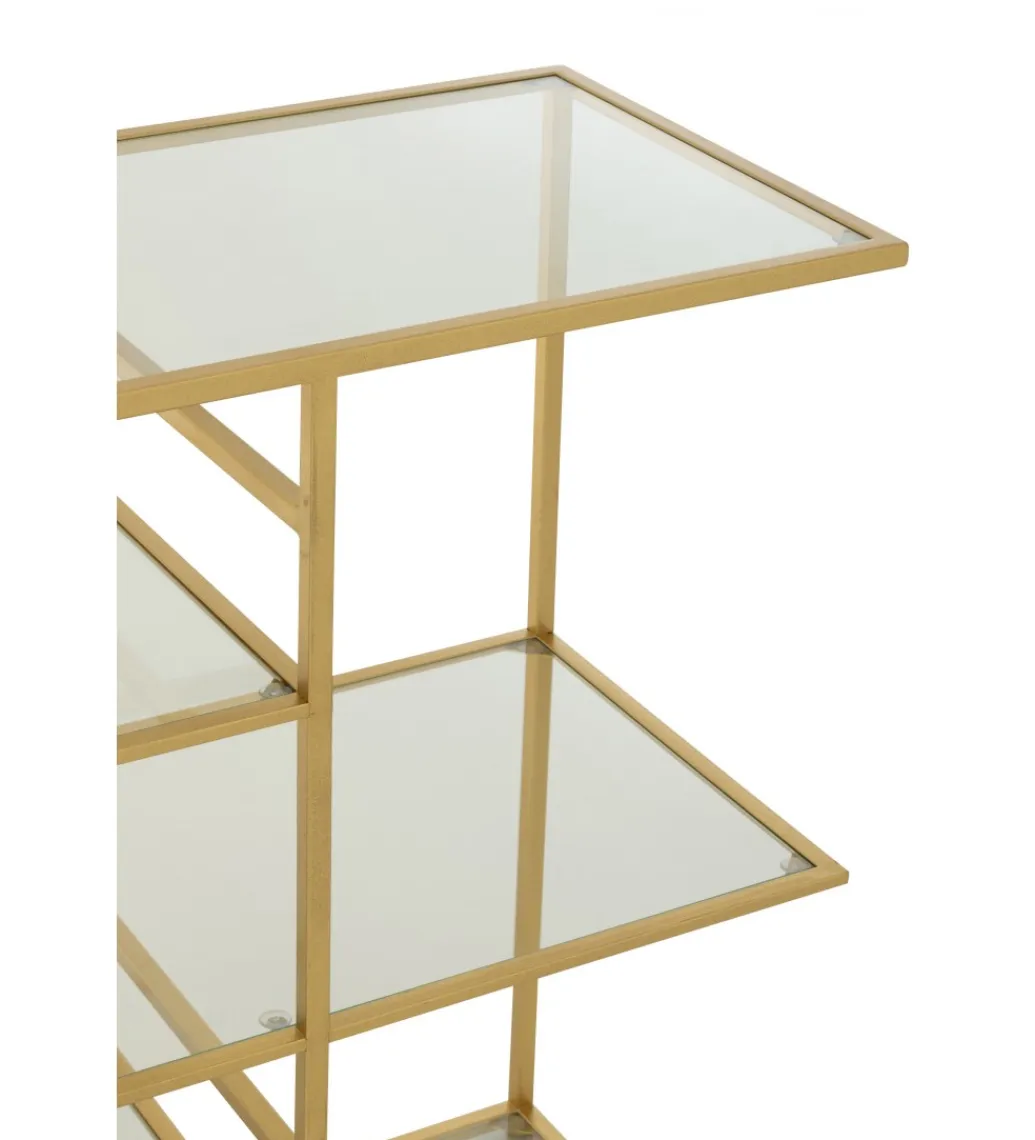 J-Line Konsola RACKYN 120 cm szklana złota