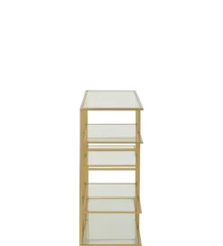 J-Line Konsola RACKYN 120 cm szklana złota