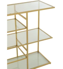 J-Line Konsola RACKYN 120 cm szklana złota