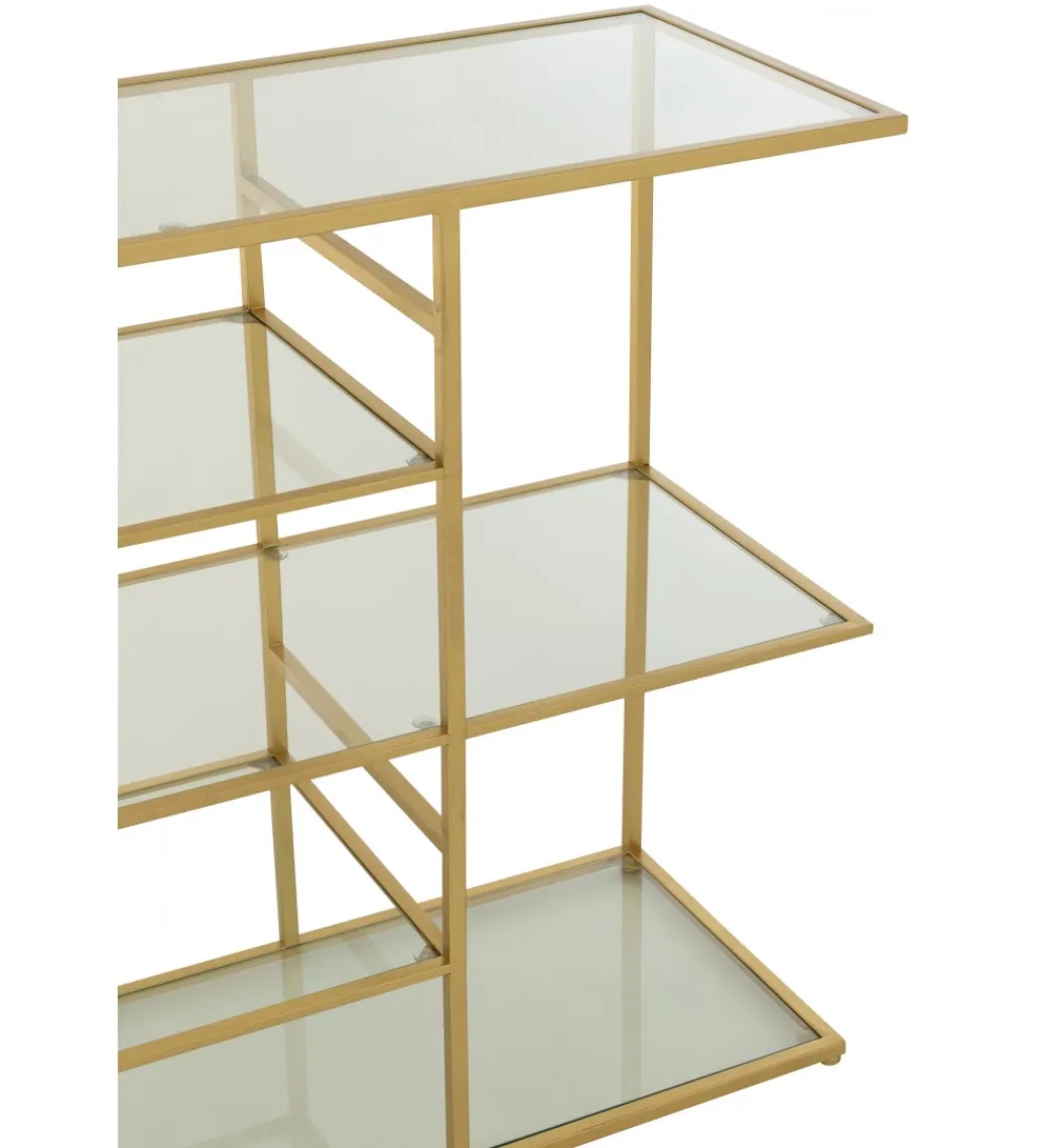 J-Line Konsola RACKYN 120 cm szklana złota
