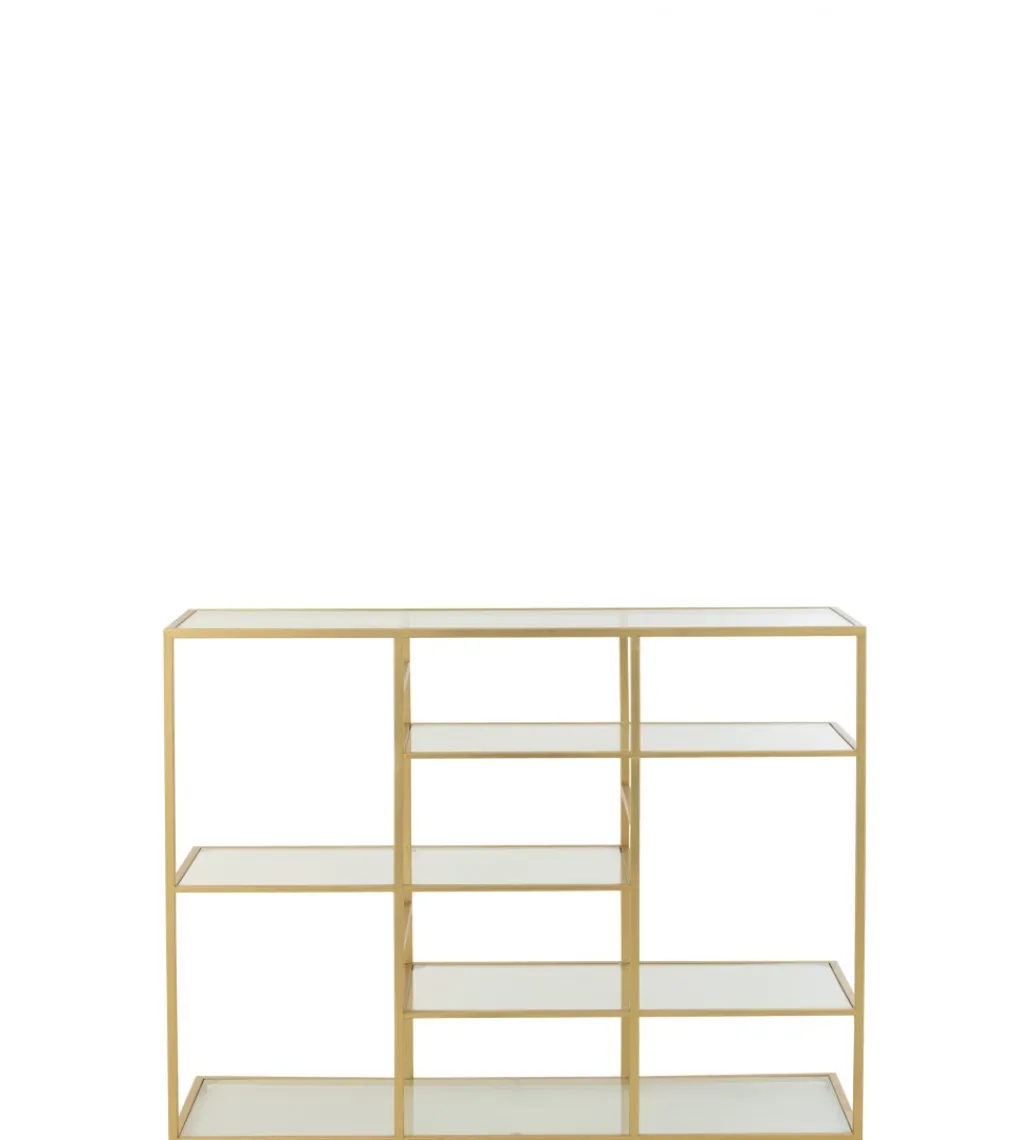 J-Line Konsola RACKYN 120 cm szklana złota