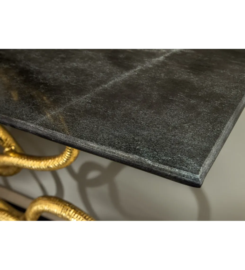 Invicta Interior Konsola WILDLIFE SNAKE 115 cm czarny marmur złota