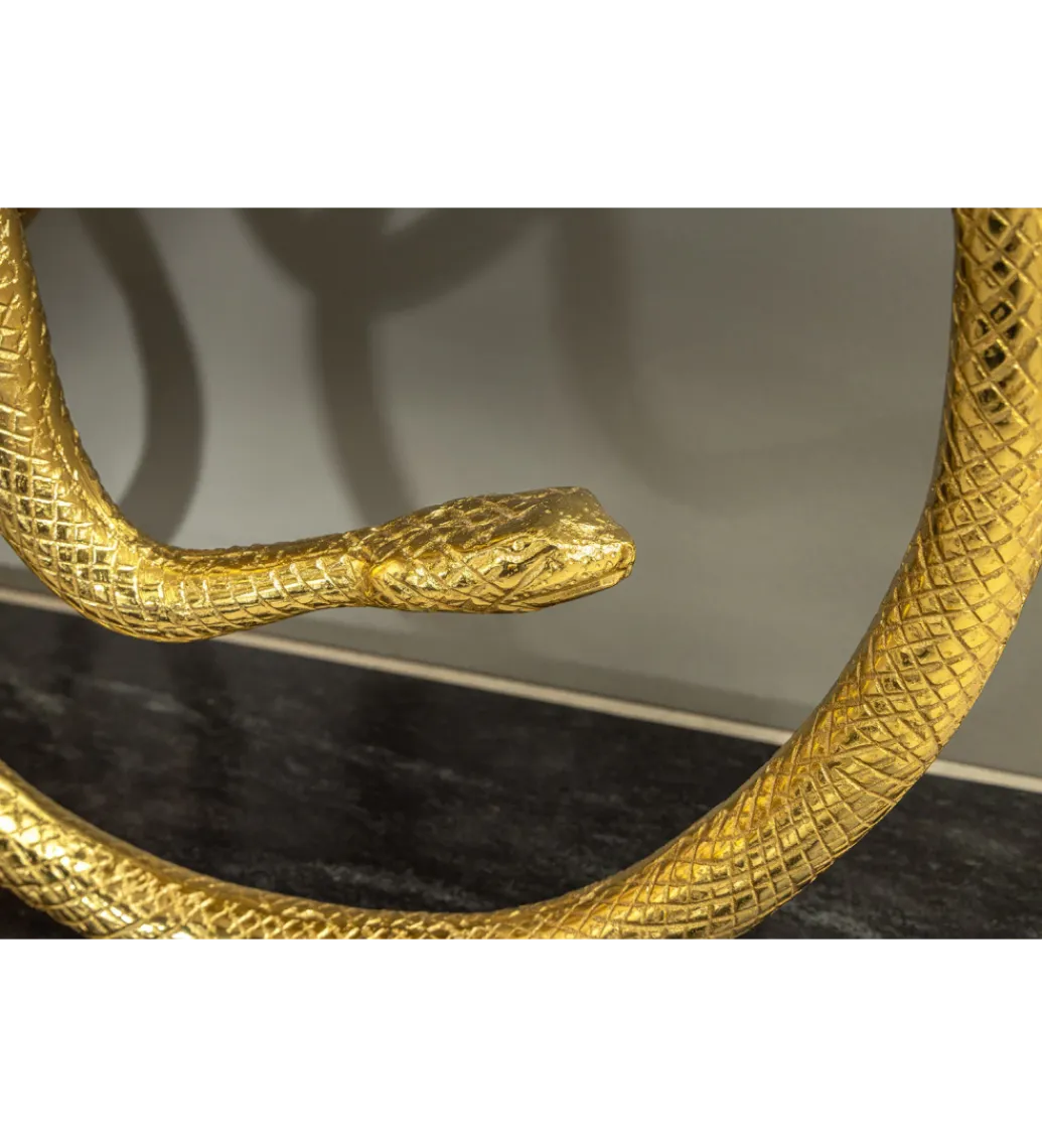 Invicta Interior Konsola WILDLIFE SNAKE 115 cm czarny marmur złota