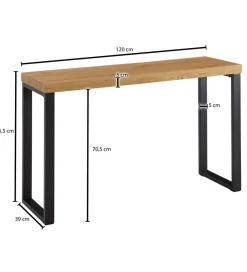 WOHNLING, GERMANY Konsola WOHNLING 120 cm naturalny czarny